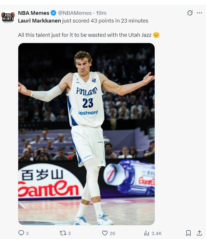 开云官网-23分钟43分创五纪录!欧记直言马卡剑指MVP 美媒:爵士浪费他天赋